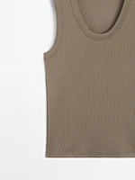Cotton blend round neck T-shirt