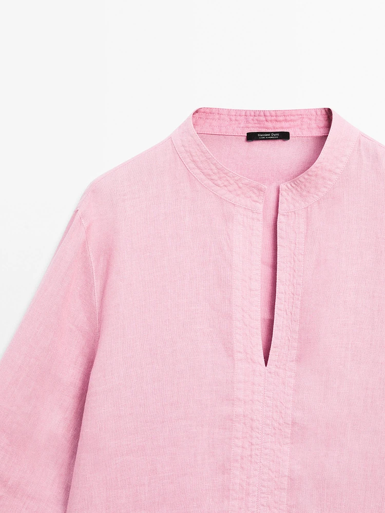 100% linen long sleeve shirt