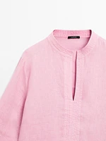 100% linen long sleeve shirt