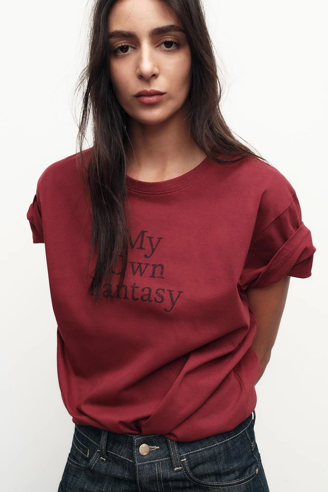 T-SHIRT DÉLAVÉ À INSCRIPTION