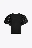 EMBROIDERED SLEEVE SHIRT