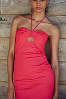 ROBE MIDI AJOURÉE AVEC LIN