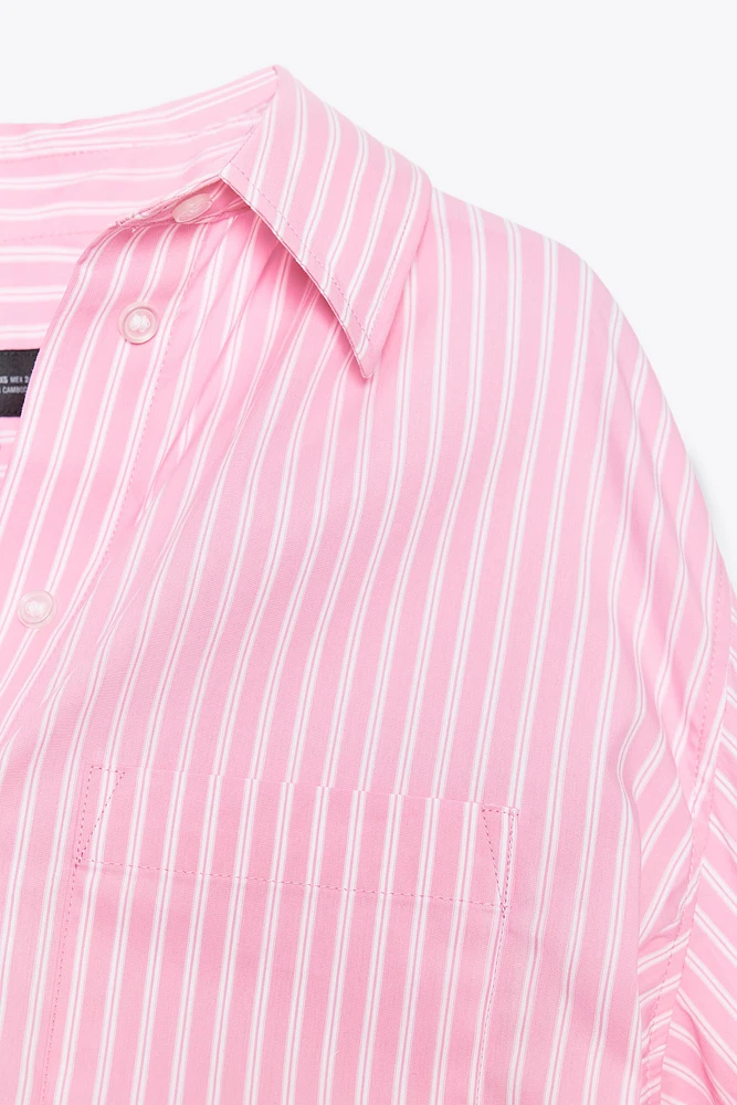 CHEMISE OVERSIZE EN POPELINE RAYÉE