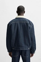 CONTRAST COLLAR DENIM JACKET