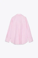 METALLIC THREAD STRIPED POPLIN SHIRT