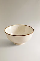 PORCELAIN MINI BOWL WITH ANTIQUE FINISH RIM