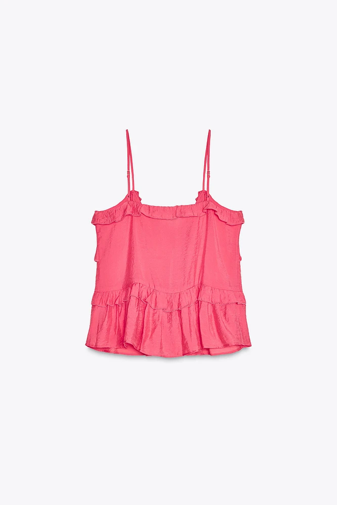RUFFLED TIE TOP