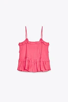 RUFFLED TIE TOP