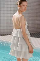 ROBE COURTE À VOLANTS