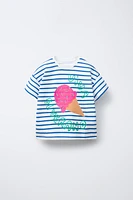 STRIPED PRINT T-SHIRT