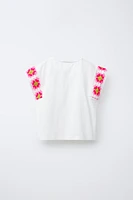 CROCHET SLEEVE T-SHIRT