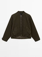 Quilted corduroy bomber jacket