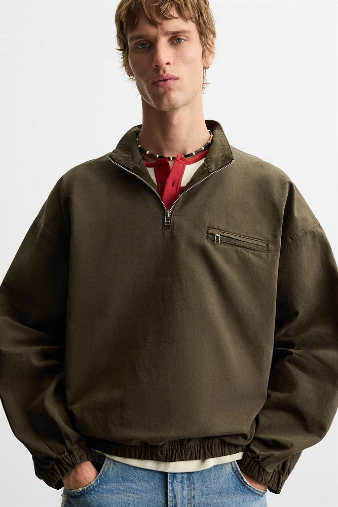 VESTE EN JEAN COL ZIP