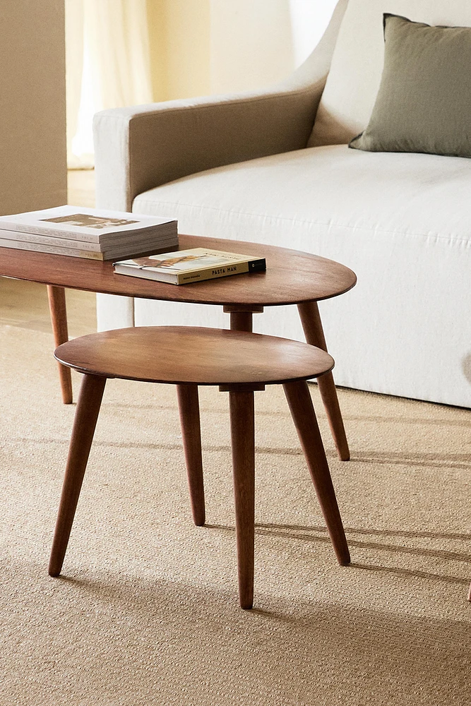 BEVELED WOODEN SIDE TABLE