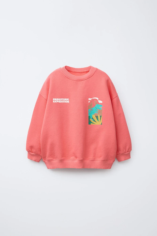 DINOSAUR PRINT SWEATSHIRT