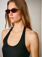 Ribbed halter top