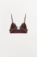 LIMITED EDITION LEATHER & LACE BRALETTE