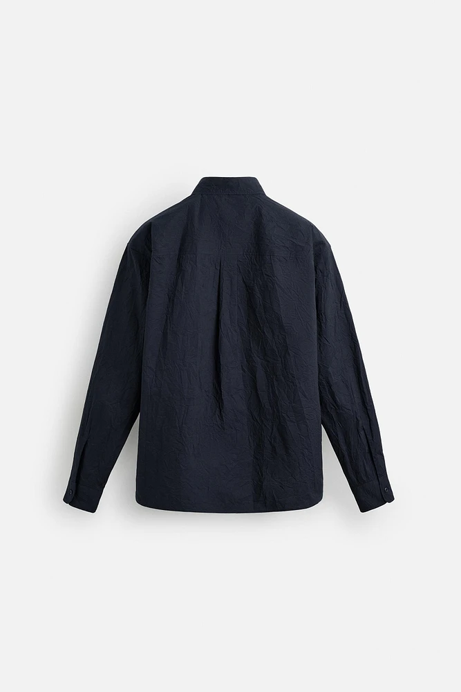 CHEMISE EN COTON À EFFET PLISSÉ