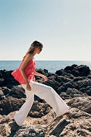 RUFFLED TIE TOP