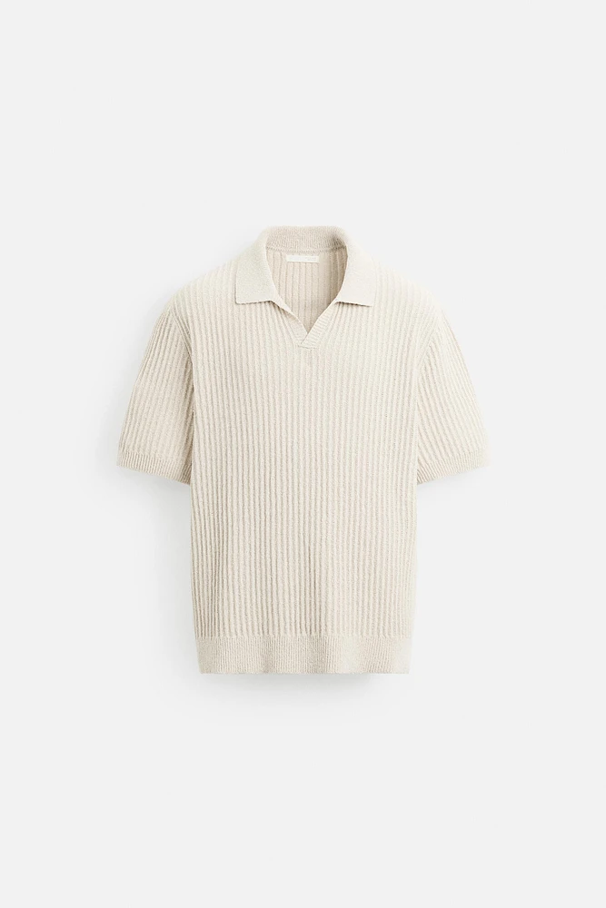 RIB KNIT RUSTIC POLO SHIRT