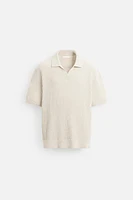 RIB KNIT RUSTIC POLO SHIRT