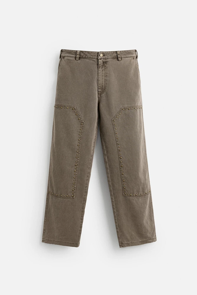RELAXED FIT STUDDED PANTS