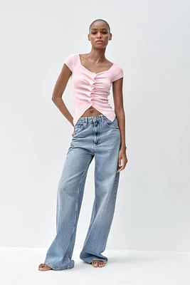 RUCHED KNIT TOP