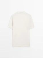 100% cotton textured knit polo shirt