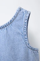 TOP EN DENIM À VOLANTS