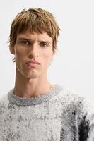 BRUSHED TEXTURE JACQUARD SWEATER