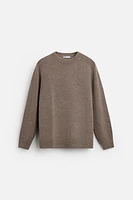 TEXTURED WOOL BLEND SWEATER