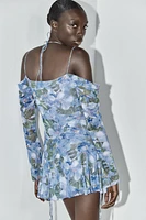 PRINTED TULLE DRESS