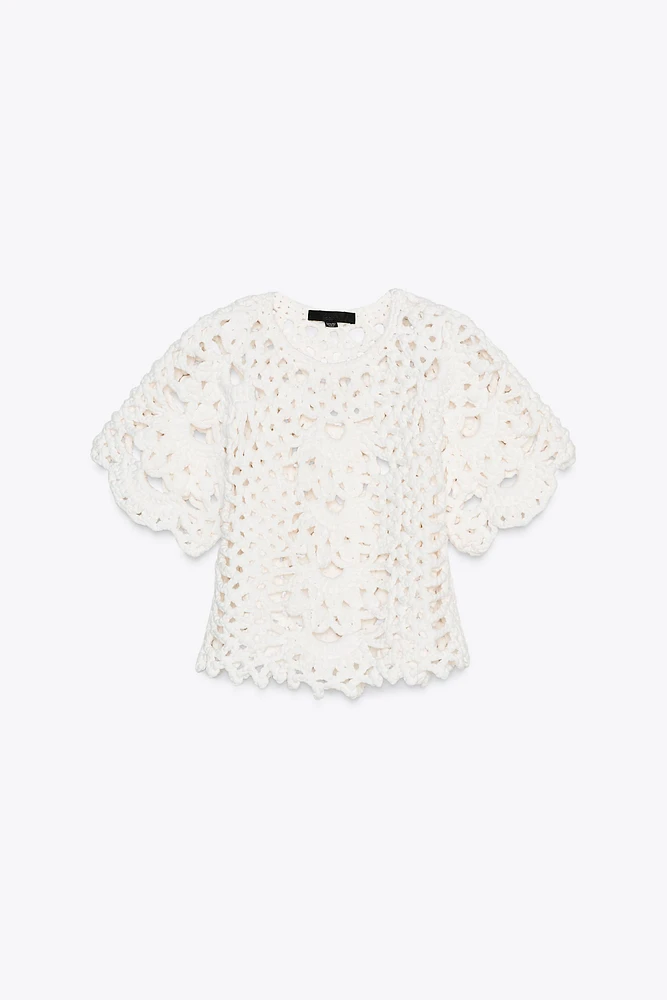 CROCHET KNIT CROP TOP