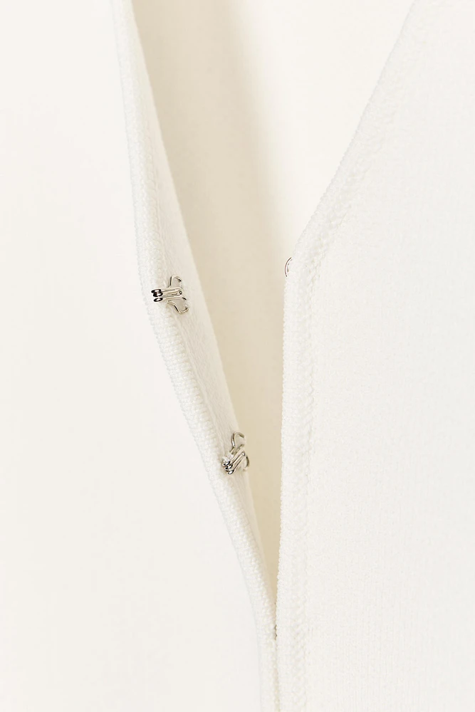 BELTED PLAIN KNIT JACKET