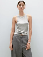 Round neck top with shimmery detail