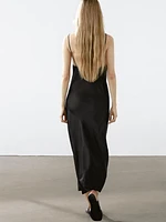 Robe longue nuisette satinée