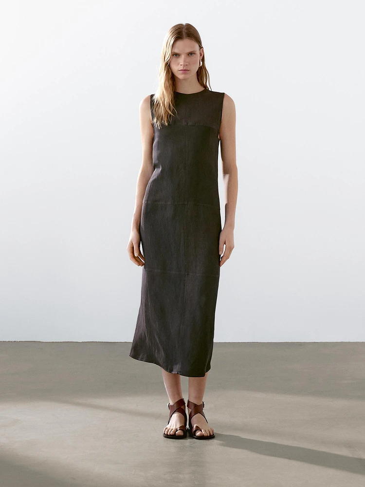 Robe midi avec coutures marquées