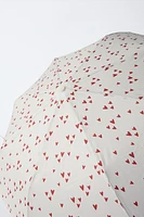 FOLDING HEART PRINT UMBRELLA