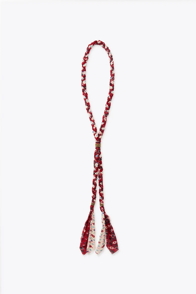 BEADED BRAIDED WOVEN NECKLACE