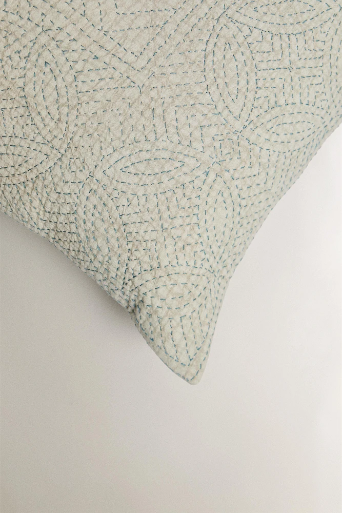 EMBROIDERED THROW PILLOW COVER