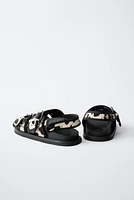 ANIMAL PRINT LEATHER SANDALS