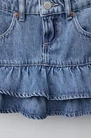 DENIM SKIRT WITH RUFFLES