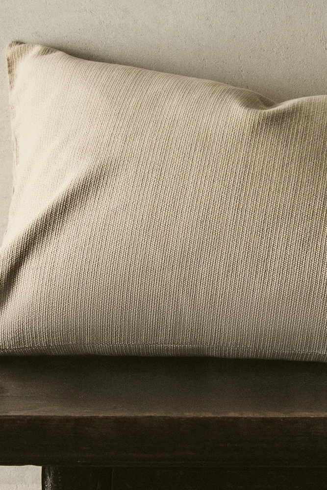 TEXTURED COTTON THROW PILLOW COVER