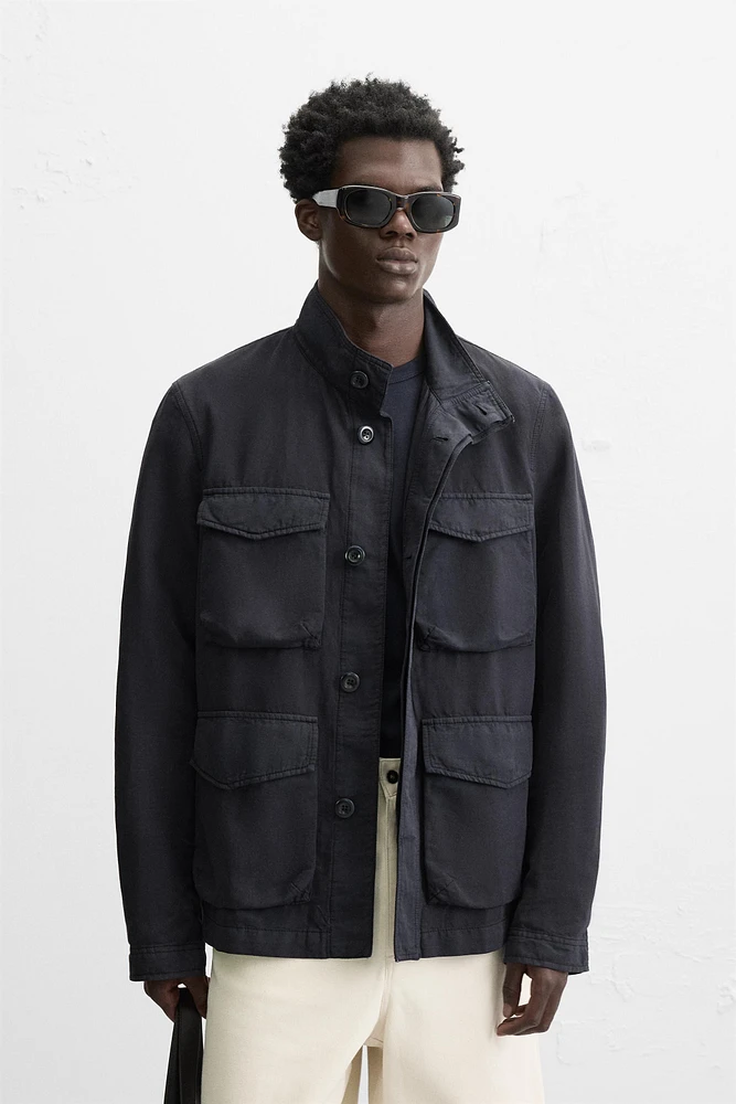 VESTE COTON - LIN POCHES