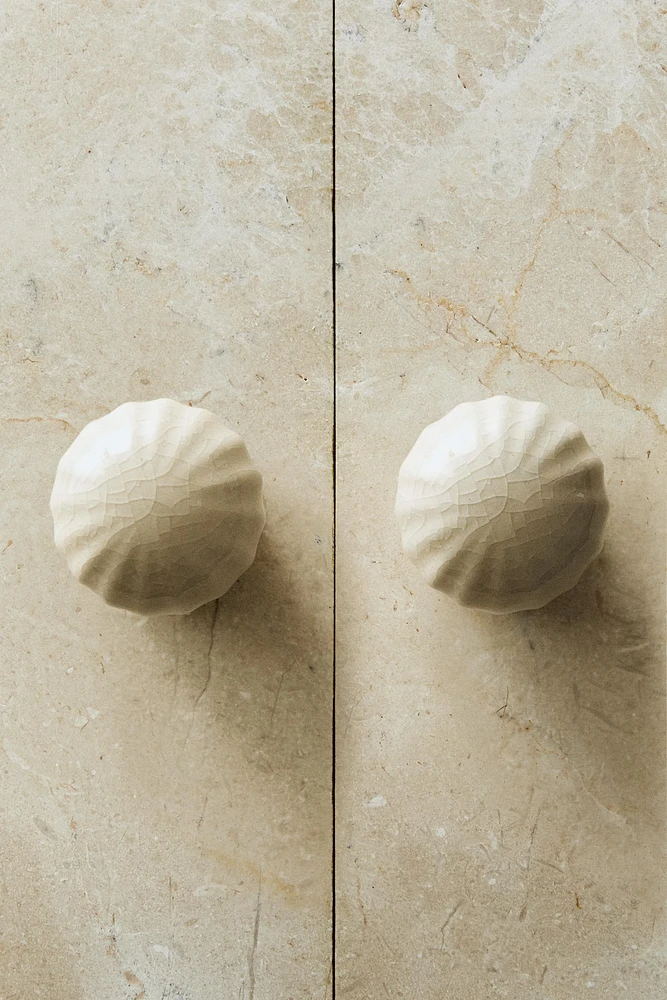 BOUTON DE  MEUBLE DÉRAMIQUE CRAQUELÉ (LOT DE 2)