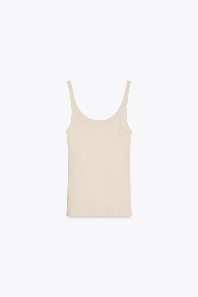 T-SHIRT RIB AVEC LIN