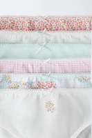 6- ANS/ LOT DE SIX CULOTTES PATCHWORK ET FLEURS RIB