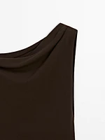 Top drapé avec nœud en coton