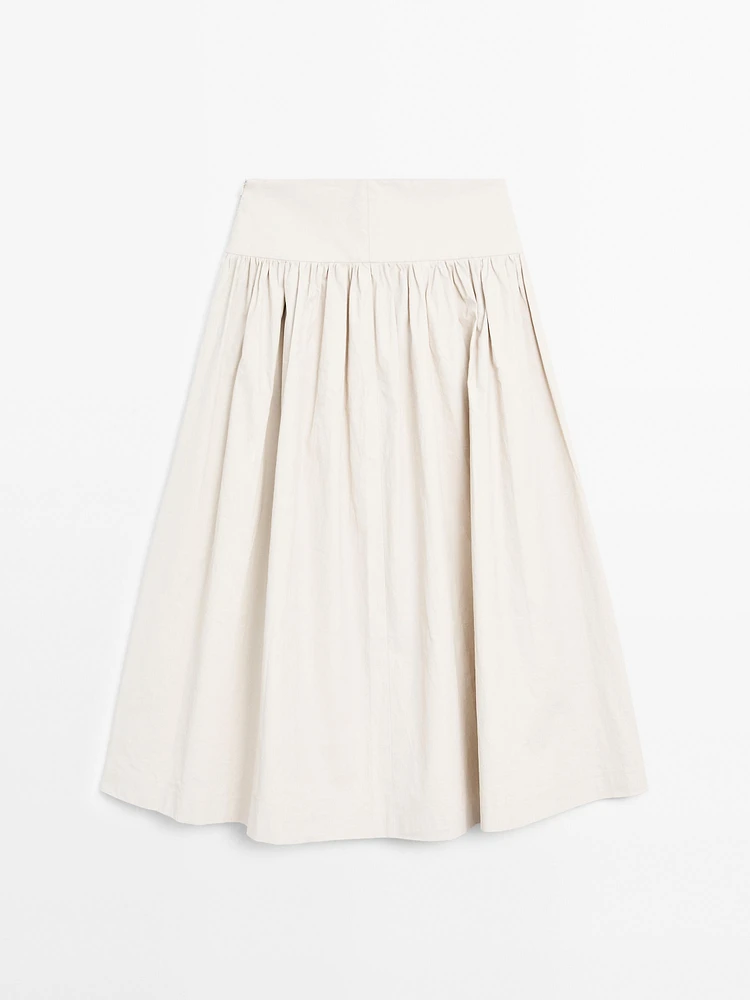 Jupe midi 100 % lin panneau - STUDIO