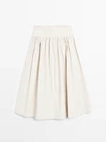 Jupe midi 100 % lin panneau - STUDIO